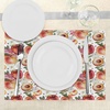 image:imageAmbesonne Peach Place Mats Set of 4 Exotic Lively Summer Yard Theme with Ripe Juicy Fruits Flowers Botany and Gardening Washable Fabric Placemats for Dining Room Kitchen Table Decor Pink Orange