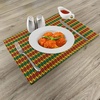 image:imageAmbesonne Rasta Place Mats Set of 4 Geometrical Zig Zag Triangle Inspired Shapes in Flag Colors Art Print Washable Fabric Placemats for Dining Room Kitchen Table Decor Marigold Orange and Green