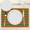 image:imageAmbesonne Rasta Place Mats Set of 4 Geometrical Zig Zag Triangle Inspired Shapes in Flag Colors Art Print Washable Fabric Placemats for Dining Room Kitchen Table Decor Marigold Orange and Green