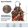 image:imageAmbesonne Retro Apron Colorful Herbs and Spices Cardamom Pepper Chili Ginger Dill Natural Cuisine Print Unisex Kitchen Bib with Adjustable Neck for Cooking Gardening Adult Size Brown Yellow