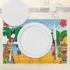 image:imageAmbesonne Tiki Bar Place Mats Set of 4 Hawaiian Luau Party in Funny Cartoon Style Dancers on Beach Tradition Washable Fabric Placemats for Dining Room Kitchen Table Decor Green Amber