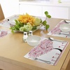 image:imageAmbesonne Valentine Place Mats Set of 4 Heart Shaped Tree Daisies Wildflowers Red Leaves Forest Romance Season Image Washable Fabric Placemats for Dining Table Standard Size Pink Red