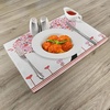 image:imageAmbesonne Valentine Place Mats Set of 4 Heart Shaped Tree Daisies Wildflowers Red Leaves Forest Romance Season Image Washable Fabric Placemats for Dining Table Standard Size Pink Red