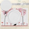 image:imageAmbesonne Valentine Place Mats Set of 8 Heart Shaped Tree Daisies Wildflowers Red Leaves Forest Romance Season Image Washable Fabric Placemats for Dining Table Placemat 8 pcs Pink Red