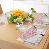 image:imageAmbesonne Valentine Place Mats Set of 8 Heart Shaped Tree Daisies Wildflowers Red Leaves Forest Romance Season Image Washable Fabric Placemats for Dining Table Placemat 8 pcs Pink Red