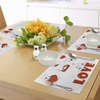 image:imageAmbesonne Valentines Day Place Mats Set of 4 Puppy Love Hearts and Dogs His Hers Heart Balloon Romantic Print Washable Fabric Placemats for Dining Table Standard Size Red White