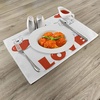 image:imageAmbesonne Valentines Day Place Mats Set of 4 Puppy Love Hearts and Dogs His Hers Heart Balloon Romantic Print Washable Fabric Placemats for Dining Table Standard Size Red White