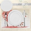 image:imageAmbesonne Valentines Day Place Mats Set of 8 Romantic Tree with Blooming Hearts with Bike and Petals Vintage Art Washable Fabric Placemats for Dining Table Placemat 8 pcs Cream Vermilion