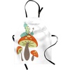 image:imageAmbesonne Alice in Wonderland Apron Hookah Smoking Caterpillar Sitting on a Mushroom and Asking Who are You Unisex Kitchen Bib with Adjustable Neck for Cooking Gardening Adult Size Teal Brown