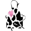image:imageAmbesonne Cow Print Apron Camouflage Hide Skin Pattern in Pastel Color Shades Heart Shape Moo Unisex Kitchen Bib with Adjustable Neck for Cooking Gardening Adult Size Pink Black