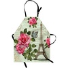 image:imageAmbesonne Paris Apron Shabby Form Romantic Roses Flowers Leaves with Eiffel Tower and Abstract Lettering Unisex Kitchen Bib with Adjustable Neck for Cooking Gardening Adult Size Pastel Seafoam