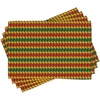image:imageAmbesonne Rasta Place Mats Set of 4 Geometrical Zig Zag Triangle Inspired Shapes in Flag Colors Art Print Washable Fabric Placemats for Dining Room Kitchen Table Decor Marigold Orange and Green