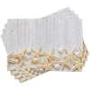 image:imageAmbesonne Seashells Place Mats Set of 4 Sea Shells on Timber Pattern Tropical Honeymoon Getaways Classic Marine Theme Washable Fabric Placemats for Dining Room Kitchen Table Decor Pearl Ivory