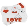image:imageAmbesonne Valentines Day Place Mats Set of 4 Puppy Love Hearts and Dogs His Hers Heart Balloon Romantic Print Washable Fabric Placemats for Dining Table Standard Size Red White