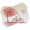 image:imageAmbesonne Valentines Day Place Mats Set of 8 Romantic Tree with Blooming Hearts with Bike and Petals Vintage Art Washable Fabric Placemats for Dining Table Placemat 8 pcs Cream Vermilion