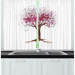 image:imageAmbesonne Live Laugh Love Kitchen Curtains Valentines Day Theme Typographic Banner Heart Shaped Cookies Tea Cup Window Drapes 2 Panel Set for Kitchen Cafe Decor 55 x 39 Peach White Dark PinkMagenta Redwood