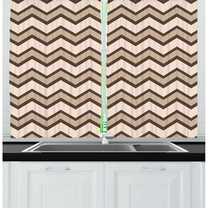 image:imageAmbesonne Live Laugh Love Kitchen Curtains Valentines Day Theme Typographic Banner Heart Shaped Cookies Tea Cup Window Drapes 2 Panel Set for Kitchen Cafe Decor 55 x 39 Peach White Dark PinkBrown and Tan