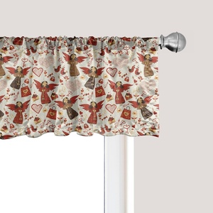 image:imageAmbesonne Romantic Window Valance Medieval Marry Love Themed Pattern Valentines Date Dove Marriage Curtain Valance for Kitchen Bedroom Decor with Rod Pocket 54 X 18 Eggshell Caramel and Ruby