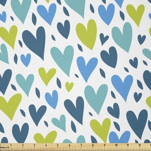 image:imageAmbesonne Valentines Day Fabric by The Yard Irregular Hearts in Blue and Green Tones Stretch Knit Fabric for Clothing Sewing and Arts Crafts 2 Yards Blue SeafoamBlue Seafoam