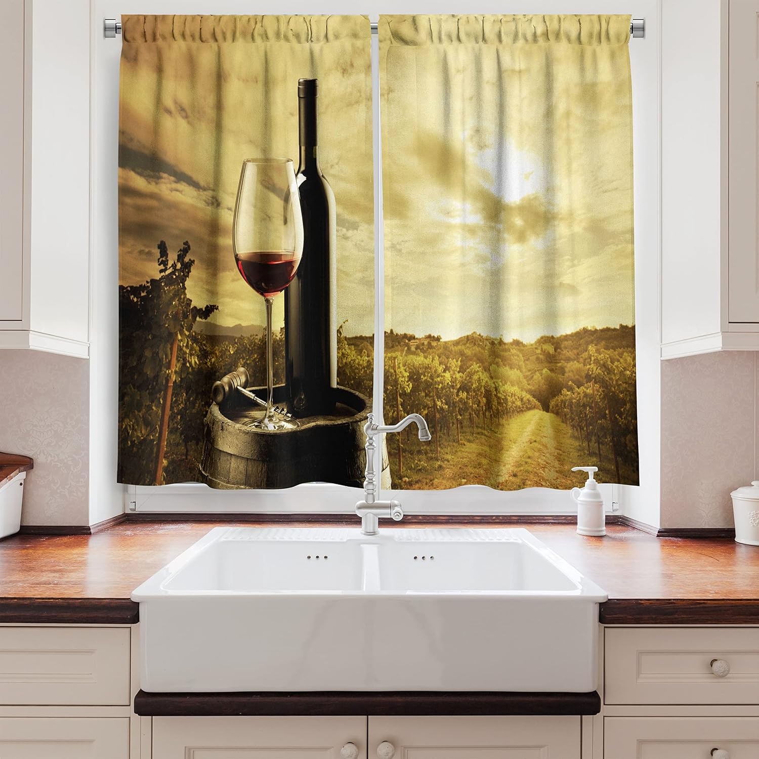 image:imageAmbesonne Cartoon Kitchen Curtains Colorful Scene of Animals Happy Smiling Faces Digital Illustration Window Drapes 2 Panel Set for Kitchen Cafe Decor 55 x 39 Lime Green and MulticolorCoffee Black