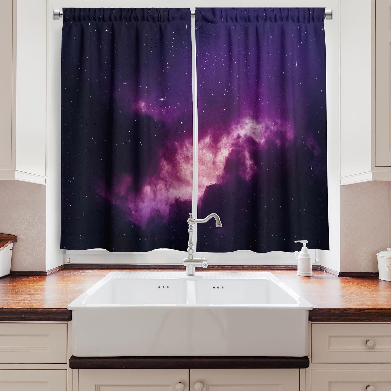 image:imageAmbesonne Cartoon Kitchen Curtains Colorful Scene of Animals Happy Smiling Faces Digital Illustration Window Drapes 2 Panel Set for Kitchen Cafe Decor 55 x 39 Lime Green and MulticolorDark Purple