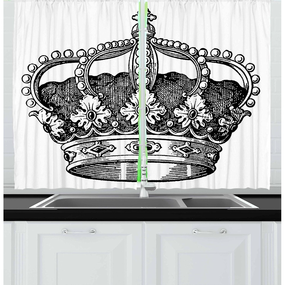 image:imageAmbesonne Cartoon Kitchen Curtains Colorful Scene of Animals Happy Smiling Faces Digital Illustration Window Drapes 2 Panel Set for Kitchen Cafe Decor 55 x 39 Lime Green and MulticolorWhite Black