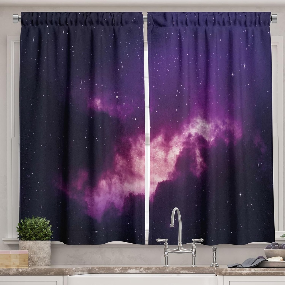 image:imageAmbesonne Cartoon Kitchen Curtains Colorful Scene of Animals Happy Smiling Faces Digital Illustration Window Drapes 2 Panel Set for Kitchen Cafe Decor 55 x 39 Lime Green and MulticolorDark Purple