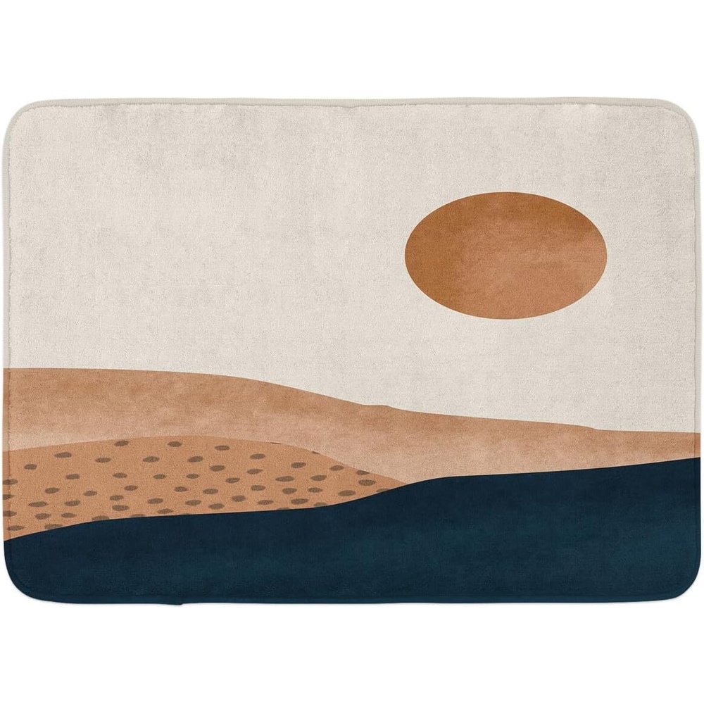 image:imageAmbesonne Mid Century Modern Boho Bath Mat Watercolor Simple Desert Abstract Artwork with Sun Plush Bathroom Decor Mat with Non Slip Backing 302 x 20 Pale Caramel Camel White