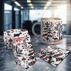 image:imageAmbesonne 4 Pcs Set Gift for Men Christmas Tie Hankerchief amp Mug with Unique Box Xmas Birthday Gifts for Him Boss Husband Boyfriend Coworker Scandi Xmas Vibe Print Dark Coral Black White