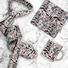 image:imageAmbesonne 4 Pcs Set Gift for Men Christmas Tie Hankerchief amp Mug with Unique Box Xmas Birthday Gifts for Him Boss Husband Boyfriend Coworker Scandi Xmas Vibe Print Dark Coral Black White