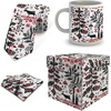 image:imageAmbesonne 4 Pcs Set Gift for Men Christmas Tie Hankerchief amp Mug with Unique Box Xmas Birthday Gifts for Him Boss Husband Boyfriend Coworker Scandi Xmas Vibe Print Dark Coral Black White