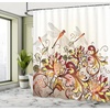 image:imageAmbesonne Anime Shower Curtain Cartoon Smiling Panda Fun Animal Theme Japanese Manga Teen Art Print Cloth Fabric Bathroom Decor Set with Hooks 69 W x 70 L White GreyOrange Ruby Rose