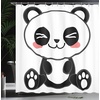 image:imageAmbesonne Anime Shower Curtain Cartoon Smiling Panda Fun Animal Theme Japanese Manga Teen Art Print Cloth Fabric Bathroom Decor Set with Hooks 69 W x 70 L White GreyWhite Grey