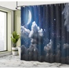 image:imageAmbesonne Anime Shower Curtain Cartoon Smiling Panda Fun Animal Theme Japanese Manga Teen Art Print Cloth Fabric Bathroom Decor Set with Hooks 69 W x 70 L White GreyDark Night Blue Off White