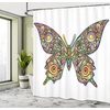 image:imageAmbesonne Anime Shower Curtain Cartoon Smiling Panda Fun Animal Theme Japanese Manga Teen Art Print Cloth Fabric Bathroom Decor Set with Hooks 69 W x 70 L White GreyGreen Pink