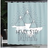 image:imageAmbesonne Anime Shower Curtain Cartoon Smiling Panda Fun Animal Theme Japanese Manga Teen Art Print Cloth Fabric Bathroom Decor Set with Hooks 69 W x 70 L White GreyPale Green White