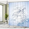 image:imageAmbesonne Anime Shower Curtain Cartoon Smiling Panda Fun Animal Theme Japanese Manga Teen Art Print Cloth Fabric Bathroom Decor Set with Hooks 69 W x 70 L White GreyBlue Navy