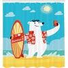 image:imageAmbesonne Anime Shower Curtain Cartoon Smiling Panda Fun Animal Theme Japanese Manga Teen Art Print Cloth Fabric Bathroom Decor Set with Hooks 69 W x 70 L White GreyAqua Yellow