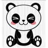 image:imageAmbesonne Anime Shower Curtain Cartoon Smiling Panda Fun Animal Theme Japanese Manga Teen Art Print Cloth Fabric Bathroom Decor Set with Hooks 69 W x 70 L White GreyWhite Grey