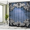 image:imageAmbesonne Anime Shower Curtain Cartoon Smiling Panda Fun Animal Theme Japanese Manga Teen Art Print Cloth Fabric Bathroom Decor Set with Hooks 69 W x 70 L White GreyDark Blue Grey