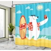image:imageAmbesonne Anime Shower Curtain Cartoon Smiling Panda Fun Animal Theme Japanese Manga Teen Art Print Cloth Fabric Bathroom Decor Set with Hooks 69 W x 70 L White GreyAqua Yellow