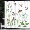 image:imageAmbesonne Anime Shower Curtain Cartoon Smiling Panda Fun Animal Theme Japanese Manga Teen Art Print Cloth Fabric Bathroom Decor Set with Hooks 69 W x 70 L White GreyGreen White
