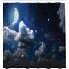 image:imageAmbesonne Anime Shower Curtain Cartoon Smiling Panda Fun Animal Theme Japanese Manga Teen Art Print Cloth Fabric Bathroom Decor Set with Hooks 69 W x 70 L White GreyDark Night Blue Off White