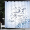 image:imageAmbesonne Anime Shower Curtain Cartoon Smiling Panda Fun Animal Theme Japanese Manga Teen Art Print Cloth Fabric Bathroom Decor Set with Hooks 69 W x 70 L White GreyBlue Navy