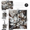 image:imageAmbesonne Brown Bathroom Decor Set 4 Pcs Including Shower Curtain with Hooks Bath Mat Soap Dispenser Toothbrush Holder in Box Essentials amp Accessories Magnolia Watercolor White Dark Grey ChocolateWhite Dark Grey Chocolate