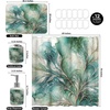 image:imageAmbesonne Brown Bathroom Decor Set 4 Pcs Including Shower Curtain with Hooks Bath Mat Soap Dispenser Toothbrush Holder in Box Essentials amp Accessories Magnolia Watercolor White Dark Grey ChocolateCadet Blue Dark Khaki