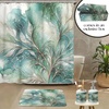 image:imageAmbesonne Brown Bathroom Decor Set 4 Pcs Including Shower Curtain with Hooks Bath Mat Soap Dispenser Toothbrush Holder in Box Essentials amp Accessories Magnolia Watercolor White Dark Grey ChocolateCadet Blue Dark Khaki