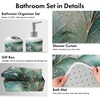 image:imageAmbesonne Brown Bathroom Decor Set 4 Pcs Including Shower Curtain with Hooks Bath Mat Soap Dispenser Toothbrush Holder in Box Essentials amp Accessories Magnolia Watercolor White Dark Grey ChocolateCadet Blue Dark Khaki