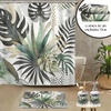 image:imageAmbesonne Brown Bathroom Decor Set 4 Pcs Including Shower Curtain with Hooks Bath Mat Soap Dispenser Toothbrush Holder in Box Essentials amp Accessories Magnolia Watercolor White Dark Grey ChocolateTeal Pale Khaki Fawn