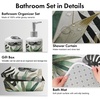 image:imageAmbesonne Brown Bathroom Decor Set 4 Pcs Including Shower Curtain with Hooks Bath Mat Soap Dispenser Toothbrush Holder in Box Essentials amp Accessories Magnolia Watercolor White Dark Grey ChocolateTeal Pale Khaki Fawn